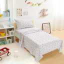 Amazon Basics Microfiber Kids' Sheet Set with Pillowcase, 3 Piece, Twin, Unicorn and Rainbow