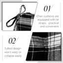 Geetery 4 Pcs Outdoor Plaid Chair Cushions with Ties for Dining Chairs Scottish Plaid Decorative Seat Cushions for Kitchen Patio Home Living Room, 15 x 16'' (Black and White)