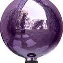 Alpine Corporation 10" Diameter Indoor Outdoor Glass Gazing Globe Garden Decor, Purple