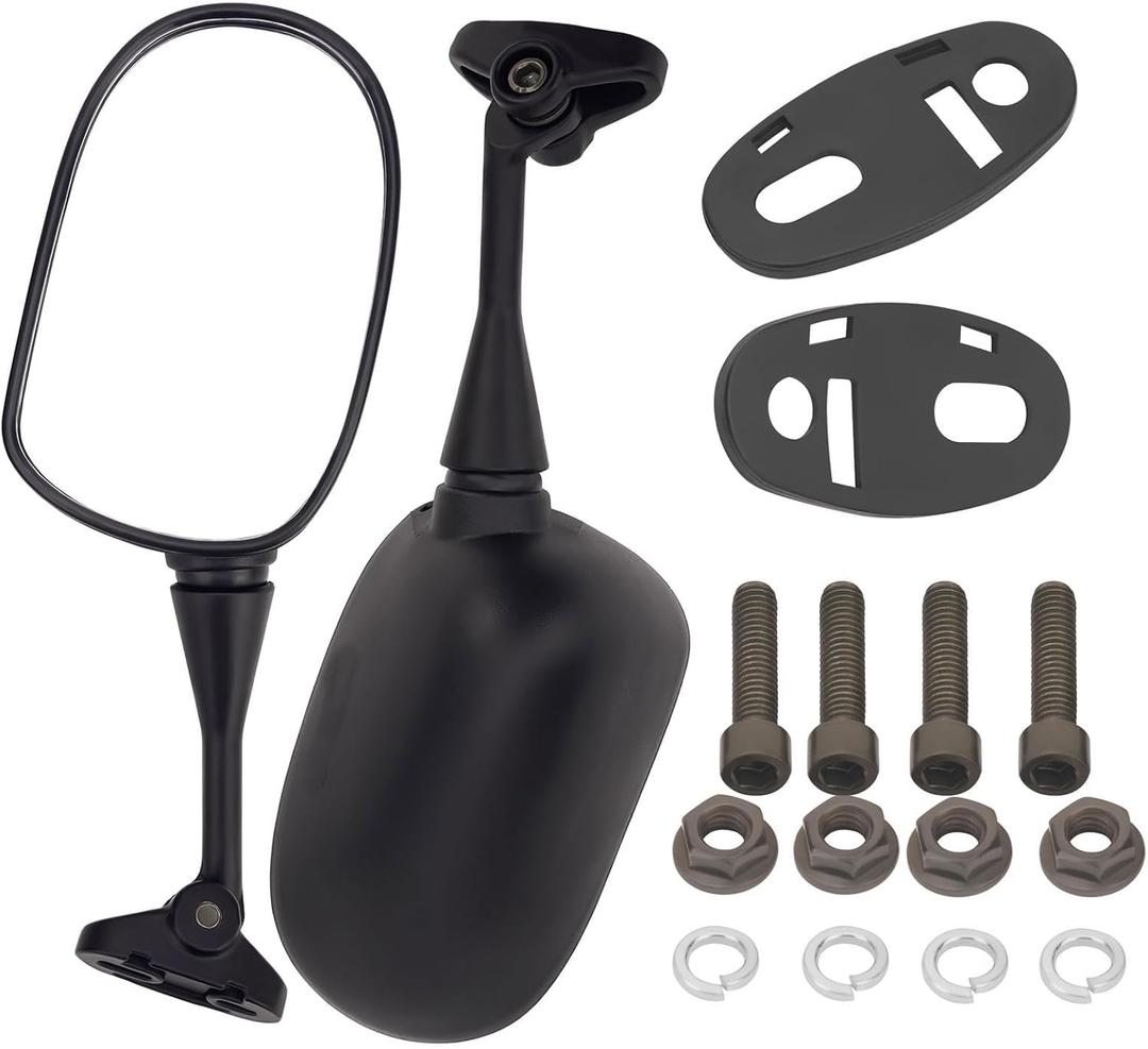 Motorcycle Rearview Side Mirror for Honda CBR600RR 2003-2012 CBR1000RR 2004-2006 / CBR600 CBR600F4i 2001-2007 / VTR1000 1998-2006 Black OEM Stock Style Racing Mirrors - Left Right Set