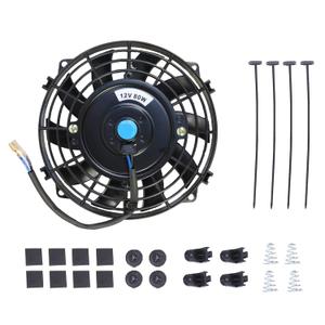 7" Electric Radiator Cooling Fan Assembly Kit,High Performance Cooling Radiator Fan with 12V 80W 800 CFM Mount Kit Universal Black (7 Inch-1PC)