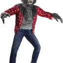 Spooktacular Creations Boy Howling Werewolf Costume with Mask, Halloween Costume for Kids, Wolf Outfit Kids (Small (5-7yrs), Red)