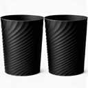 Bathroom Trash Can 1.8 Gallon Small Waste Basket Garbage Can for Bedroom Office Kitchen, 2 Pcak Black