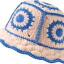 Crochet Bucket Hat for Women Knit Handmade Foldable Floppy Beach Hat Fashion Cute Comfy and Casual