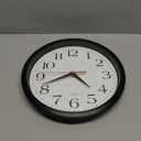 Bernhard Products Black Wall Clock Silent Non Ticking 10 Inch Quality Quartz Battery Operated Round Easy to Read Home/Office/Kitchen/Classroom/School Clock Sweep Movement