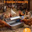 3 Gallon Automatic Chicken Waterer, Real 304 Stainless Steel Metal Poultry Waterer with Upgraded Float Valve, Extra Filter, 1.5M Hose (Stainless Steel Auto Waterer Set)