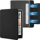 SESENSE Detachable Magnetic Case for 7'' Kindle Paperwhite 12th Gen 2024 and Kindle Colorsoft Signature Edition, Slim PU Shell Cover Case with Auto Wake/Sleep, Black