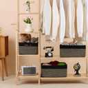 MiniArk Large Storage Baskets for Shelves, Closet Organizers Bins for Clothes Blanket Towels, Baby Nursery, Toy Baskets Box, Woven Rope Baskets, 17 x 13 x 7.5, 2 Packs Woven Brown