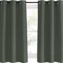 NICETOWN Thermal Insulated Curtains Blackout Draperies, Dark Mallard, Set of 2, 42 by 60 inches Long, Window Treatment Solid Grommet Room Darkening Drape Panels for Bedroom