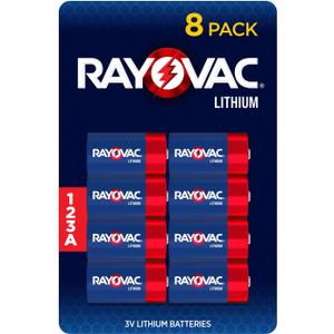 Rayovac 123A Batteries (8 Pack), 123A Lithium Batteries, Great For Cameras