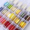 Embroidery Floss Organizer Box - 36 Compartments with 120 Hard Floss Bobbins and 2 Pieces 459 Color Number Stickers