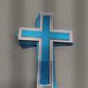 16pcs of Acrylic Cross Cake Topper, Cross Cake Charm for Baptism, Christening, Holy Communion Cake (6'', Silver Mirror)