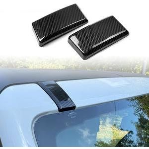 Jogon Real Carbon Fiber Roof Luggage Rack Cover Trim for Ford Bronco Raptor Wildtrak Big Bend Everglades 2021 2022 2023 2024 2025, Front Roof Screw Molding Shell Cap (Glossy CF)
