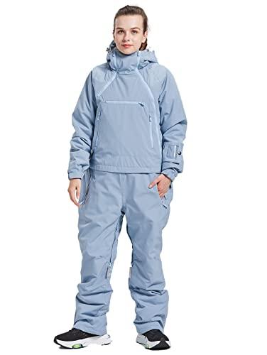 BUMDEEP Womens One Pieces Ski Suits Jumpsuits Snowsuits Snowboard Jackets Waterproof(Blue,M)