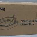 Stainless Steel Cat Litter Box XL for Big Cats, High-Sided Design Prevents Urine Leakage, Non-Stick, Easy to Clean, Includes Scoop, Gray