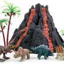 Enjoyin Volcano Dinosaur Playset Including 4 Dinosaurs and 2 Trees Volcano Dinosaur Toys for Kids