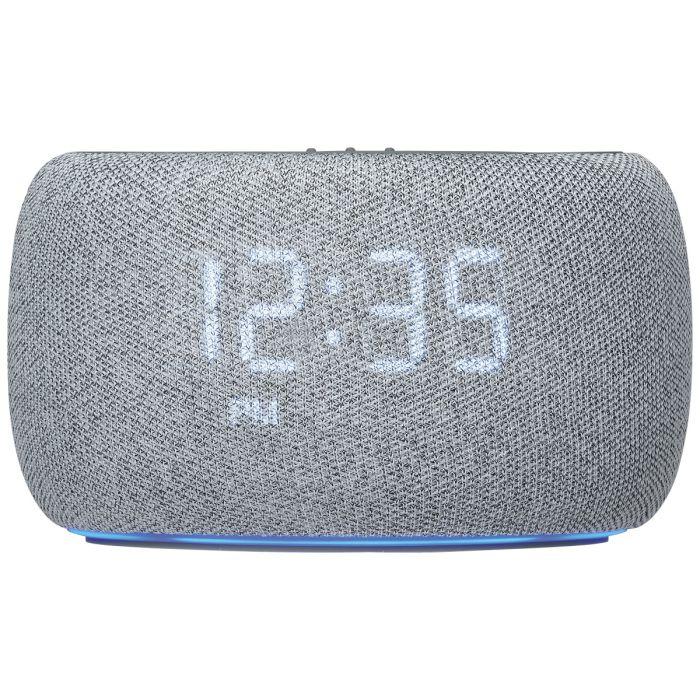 iLive Gentle Wake Alarm White Noise Machine Digital Round Tabletop Modern with Alarm
