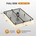 Full Size Floating Bed Frame with LED Lights, Heavy Duty Metal Platform Floating Bed Frame with Charging Station, No Box Spring Needed, Easy Assembly, Noise Free