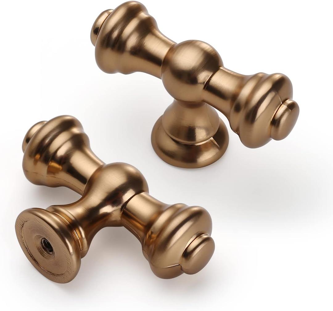 Asidrama 20 Pack Champagne Bronze Kitchen Cabinet Knobs Dresser Knobs Drawer Knob Cabinet Hardware Zinc Knob for Dresser Drawers