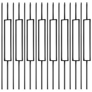 16 Pcs Wrought Iron Balusters 44 Inches Iron Balusters for Staircase Hollow Stair Spindles 1/2" Balusters for Staircase Interior Satin Black Metal Deck Balusters