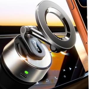 LISEN Suction Phone Mount【2026 Auto Vacuum 3.0】, 360 Adjustable Magnetic Phone Holder for Car Dashboard Universal Magsafe Accessories Gifts for Men Women for iPhone 17 Pro Max Air 16 15 14 13 12