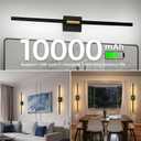 iThird Battery Operated Wall Sconces Set of 2: 10000mAh Rechargeable Wall Lights with Remote Control, 360 Rotate Wireless Wall Scone Decor for TV/Mirror Bedroom Living Room, 31.5 Inch, Black