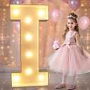 Pooqla Marquee Letters, 3FT Light Up Letters, Giant Marquee Letters 3 Feet Tall for Birthday Decoration, Large LED Letter Sign for Homecoming Baby Shower Wedding Party Decoration Letter I