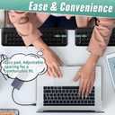 L-Shaped Desk Edge Cushion, 2 Pcs Memory Foam Elbow Support Padding Wrist Comfort Support Arm Rest for Office Home Table Accessories, Non-Slip(Leather,Dimpled Grip,Black)