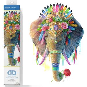DIAMOND DOTZ Bohemian Elephant Diamond Painting Kit for Adults with Gems 20 x 4 x 3 inches