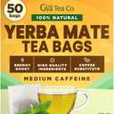 Gya Tea Co Yerba Mate Tea Bags (50 Bags) - Caffeinated with a Smooth Flavor for Workday - Recharge Yourself with Every Sip - Fruit & Herbal Blends