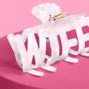 xo, Fetti Wifey Claw Hair Clip - White Marble Acrylic | Bachelorette Accessory, Bride Gift, Bridal Shower, Wedding Day, Bride to Be