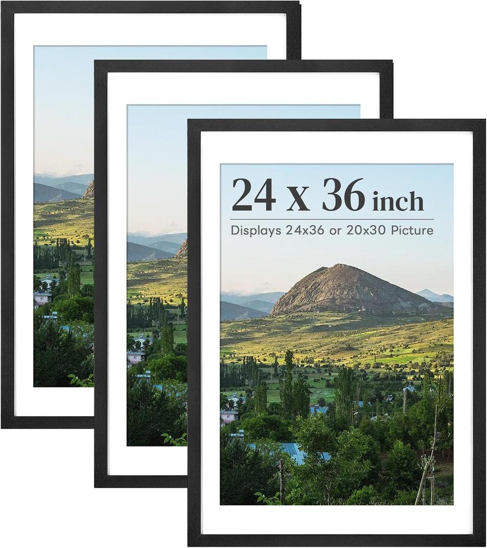 HOUSE DAY 3 Pack 24x36 Poster Frame, 24x36 Frame Black Picture Frames