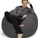 Sofa Sack Bean Bag Chair Cover Only Without Filling - Cover Replacement, 3 Foot, Charcoa