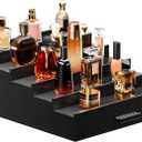 Sephyroth Cologne Organizer 5 Tier of Elegant Bamboo Perfume Organizer for Men with Hidden Storage and Practical Drawer, Perfect for Cologne Display & Gift (5T-Black)