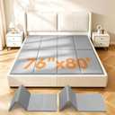 King Size Bunkie Board 76x80'' - Breathable Hollow-Core Bed Support, Noise Minimizing & Moisture Resistant Oxford Fabric, Low Profile Bed Board for King Size Platform & Slatted Frames, Grey