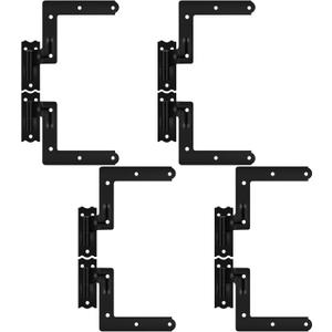 Moxweyeni 8 Pack (4 Pair) Steel Blind Shutter Hinge 1-1/16" Black Wrought Iron Shutter Hardware Lift Off Pintle Reversible Hinges for Heavy Duty Wood Frame, Brick, Doors, Window (Black)