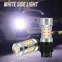 OPP ULITE 3157 Led Bulbs Error Free Canbus Built In Resistor Amber Turn Signal Light White Side Light 12V 360 Luminous 42-Led 2PC Pack Switchback Led Bulb (White Amber 3157 42-SMD)