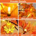 Fall Decor 2 Pack 24 Inch Prelit Fall Maple Tree with 48 LED Lights Battery Operated Timer Light Up Artificial Maple Acorn Tree for Fall Thanksgiving Tabletop Home Indoor Halloween Decor