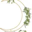 Vincidern 6.9ft Moon Arch, Wedding Arch Backdrop Stand, Metal Crescent Moon Backdrop Stand for Wedding, Baby Shower, Bridal Shower, Birthday Party Backdrop Decoration (Gold)