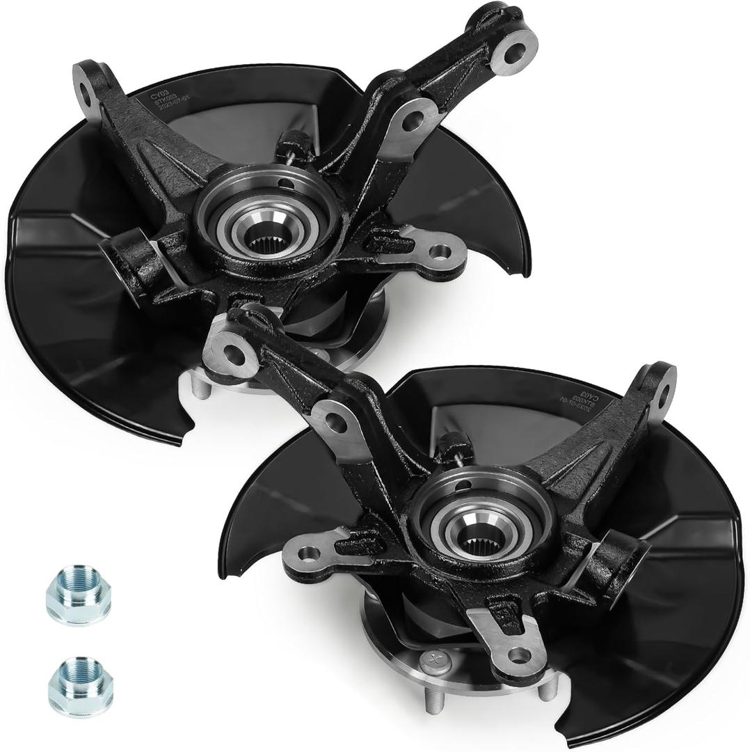 Front Steering Knuckle & Wheel Bearing Hub Assembly for Honda Civic 2006 2007 2008 2009 2010 2011, without Si Model, 698-450 698-451, Left Side and Right Side