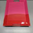 Melamine Serving Tray with Handles, Chip and Break Resistant, Durable and Kid-Friendly Food Tray for Indoor and Outdoor, Dishwasher Safe (Fuchsia/Red)