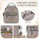 RAVUO Mini Backpack Purse for Women, Cute Convertible Leather Handbag Multipurpose Shoulder Bags Travel Daypack 3 Ways to Carry,Grey