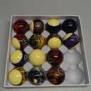 Collapsar Deluxe 2-1/4" Billiard Pool Balls Marble-Swirl Style Billiards Ball Complete 16 Ball Set 
