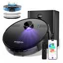 MONSGA Robot Vacuum and Mop Combo, 6000Pa Robotic Vacuum with 3.5L Self Emptying Station, Lidar Navigation Robot Vacuum Cleaner, 180mins Runtime, APP/Remote/Voice Control, for Hard Floors and Carpets