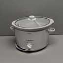 Hamilton Beach 4-Quart Slow Cooker with 3 Cooking Settings, Dishwasher-Safe Stoneware Crock & Glass Lid, Stainless Steel (33140G) (Silver & White)