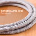 GE 3-Outlet Power Strip Extension Cord with Multiple Outlets 6 Inch Braided Short Cord Extension Cord Grounded Flat Plug ETL Listed Gray 53199