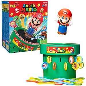 TOMY Pop Up Super Mario Board Game - Family and Preschool Kids Games for Family Game Night - Kids Activities and Super Mario Toys - Girls and Boys Games - 2-4 Players - Ages 4 Years and Up