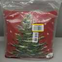 Peking Handicraft 31SJM10066C16SQ Christmas Tree Holiday Hook Pillow, 16-inch Square