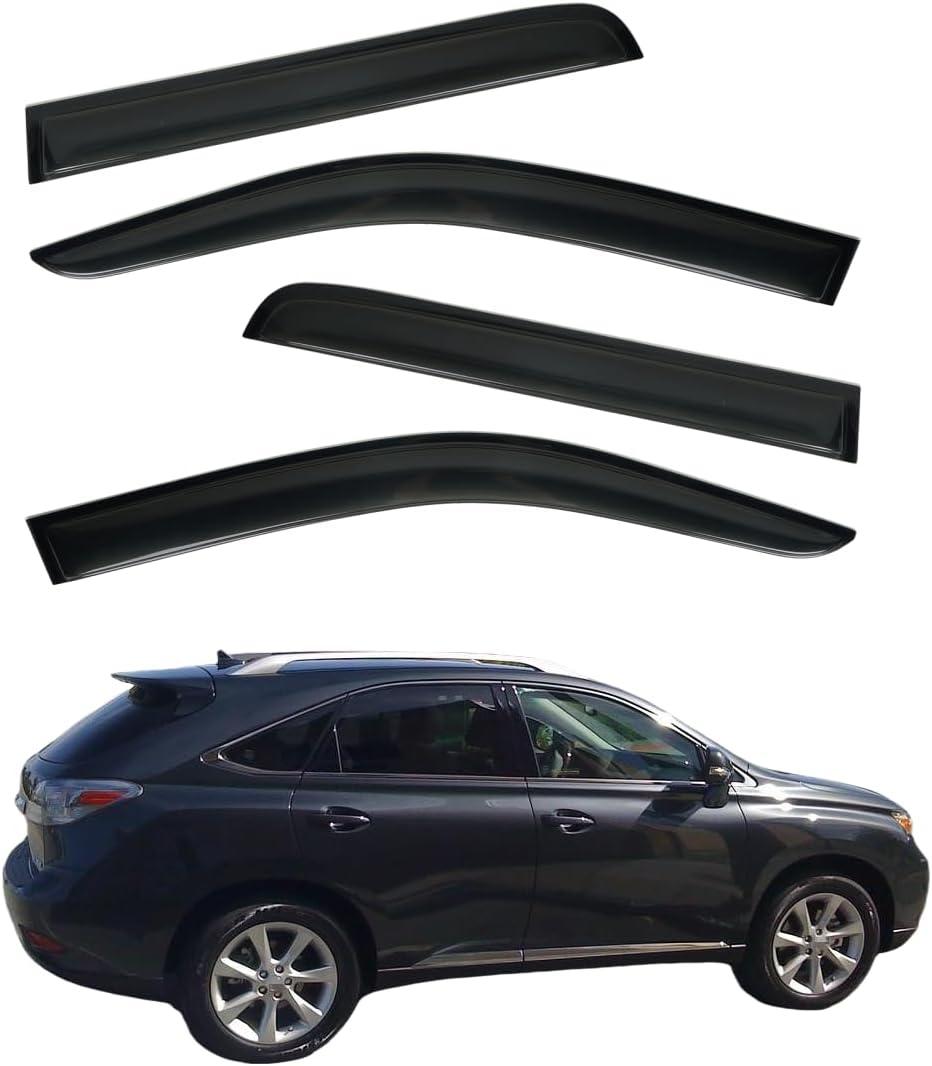 4Pcs Window Visors Vent Deflectors for Lexus RX350 RX450h 2010-2015 Tape-on Rain Guards Shade