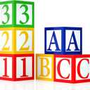 6 Pcs ABC 123 Party Decorations Back to School Decoration ABC Alphabet Party Favor Balloon Box, Block Boxes Favor Balloon Boxes Inspire Story Birthday Party Decor for School Baby Shower